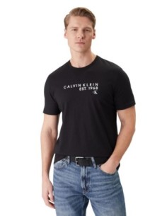 Calvin Klein t-shirt homme noir imprimé coton