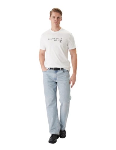 Calvin Klein t-shirt homme blanc imprimé coton
