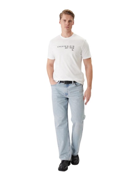 Calvin Klein t-shirt homme blanc imprimé coton