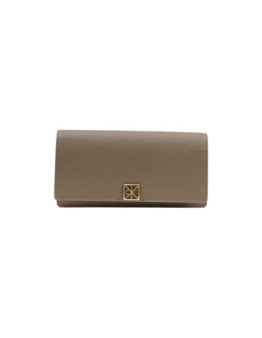Calvin Klein portefeuille femme cuir beige – Grand format