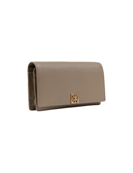 Calvin Klein portefeuille femme cuir beige – Grand format