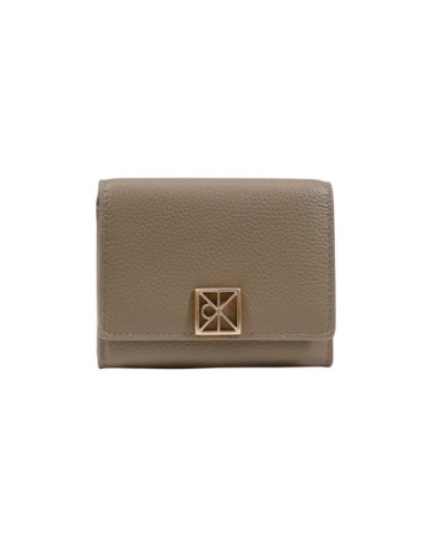 Calvin Klein portefeuille femme cuir beige – Compact