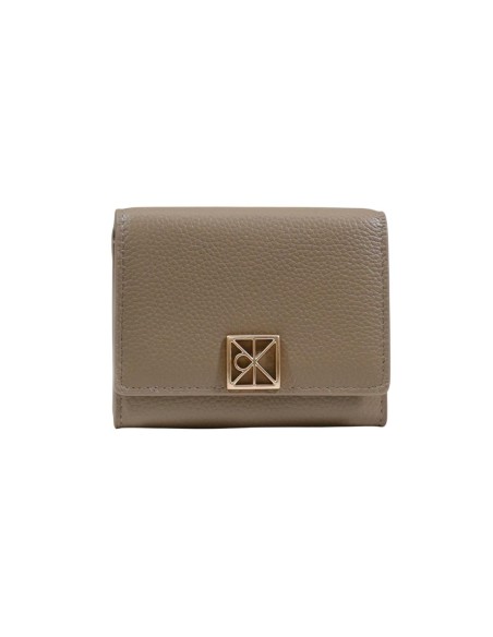 Calvin Klein portefeuille femme cuir beige – Compact