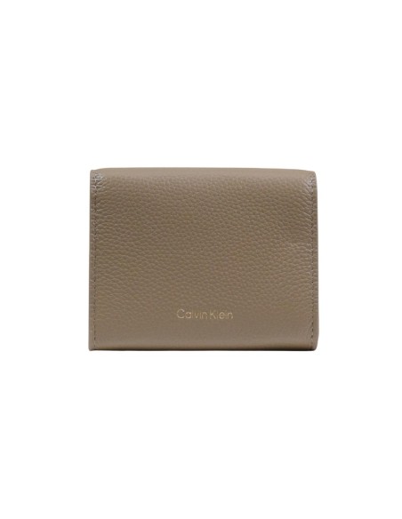 Calvin Klein portefeuille femme cuir beige – Compact