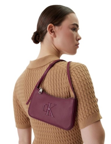 Calvin Klein sac bandoulière femme bordeaux