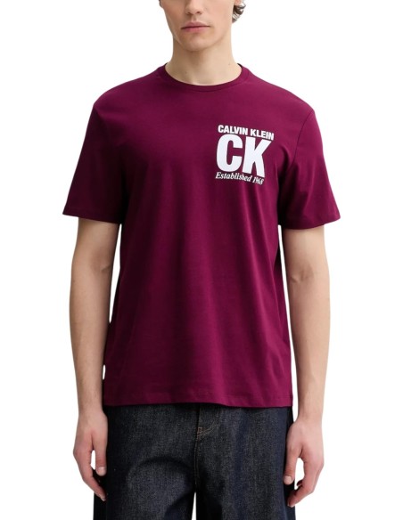 Calvin Klein t-shirt homme bordeaux imprimé