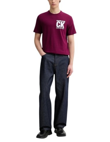 Calvin Klein t-shirt homme bordeaux imprimé