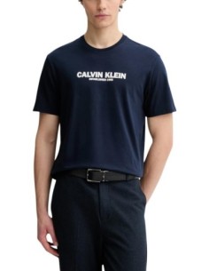 Calvin Klein t-shirt homme bleu imprimé coton