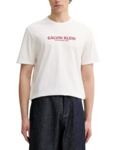 Calvin Klein t-shirt homme blanc imprimé coton