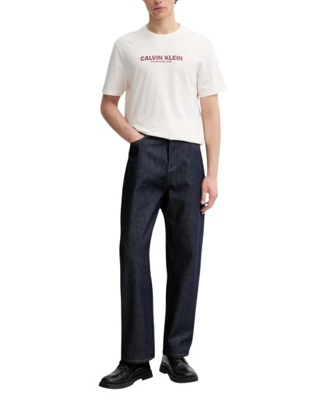 Calvin Klein t-shirt homme blanc imprimé coton