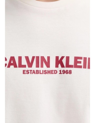 Calvin Klein t-shirt homme blanc imprimé coton