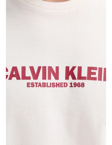 Calvin Klein t-shirt homme blanc imprimé coton