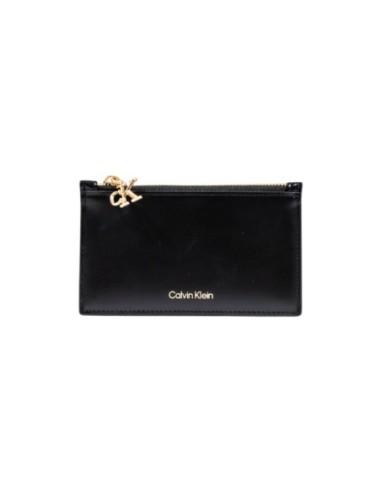 Calvin Klein portefeuille femme noir zippé fin