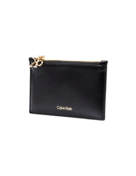 Calvin Klein portefeuille femme noir zippé fin
