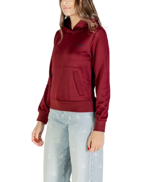 Calvin Klein sweat femme bordeaux à capuche – Hiver