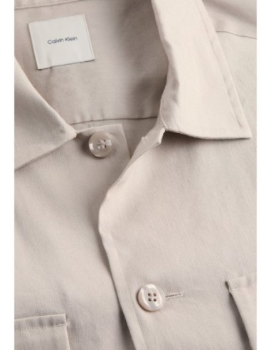 Calvin Klein chemise homme beige lin – Été
