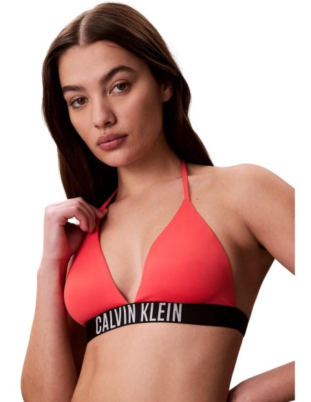 Calvin Klein Jeans haut de bikini triangle orange