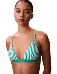 Calvin Klein Jeans haut de bikini vert rayé
