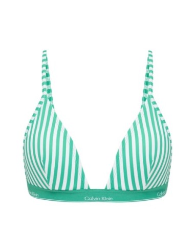 Calvin Klein Jeans haut de bikini vert rayé