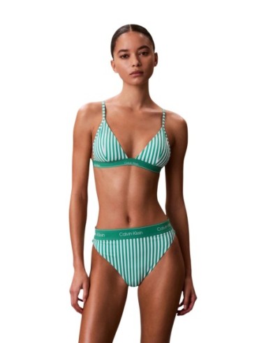 Calvin Klein Jeans haut de bikini vert rayé