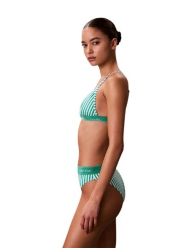 Calvin Klein Jeans haut de bikini vert rayé