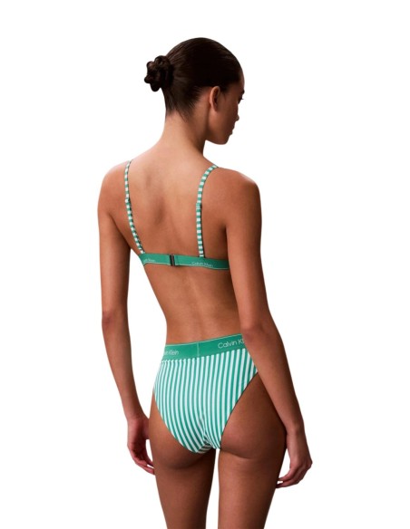 Calvin Klein Jeans haut de bikini vert rayé