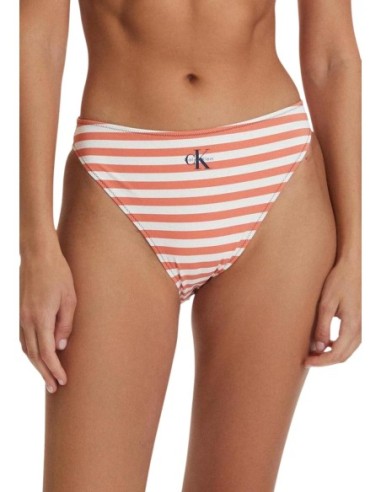 Calvin Klein Jeans maillot bain femme orange rayé