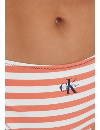 Calvin Klein Jeans maillot bain femme orange rayé