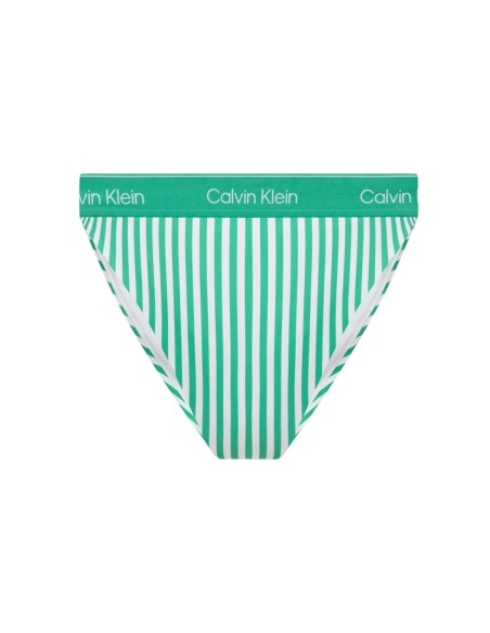 Calvin Klein Jeans bas de bikini Brazilian vert rayé