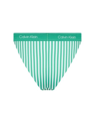 Calvin Klein Jeans bas de bikini Brazilian vert rayé