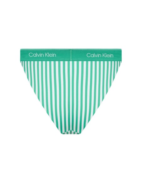 Calvin Klein Jeans bas de bikini Brazilian vert rayé