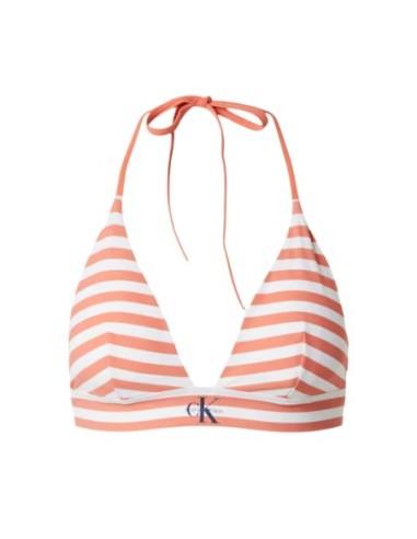 Calvin Klein Jeans haut de bikini triangle orange rayé
