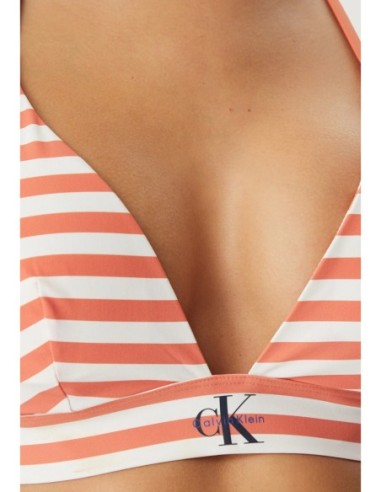 Calvin Klein Jeans haut de bikini triangle orange rayé