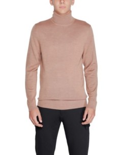 Calvin Klein pull homme laine beige col montant