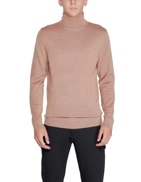 Calvin Klein pull homme laine beige col montant