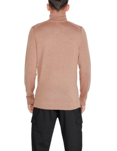 Calvin Klein pull homme laine beige col montant