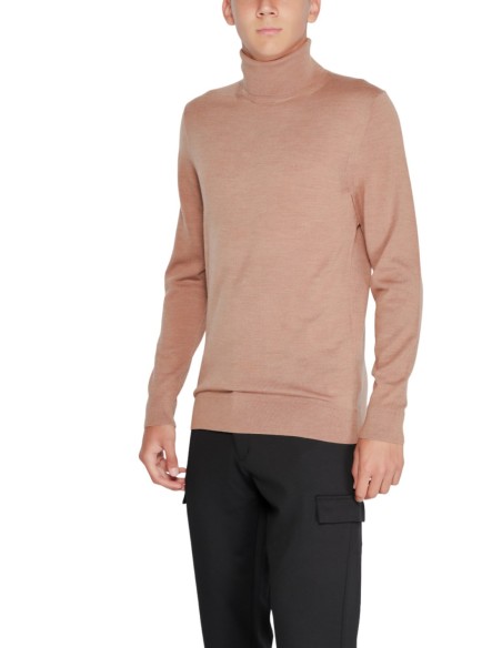 Calvin Klein pull homme laine beige col montant