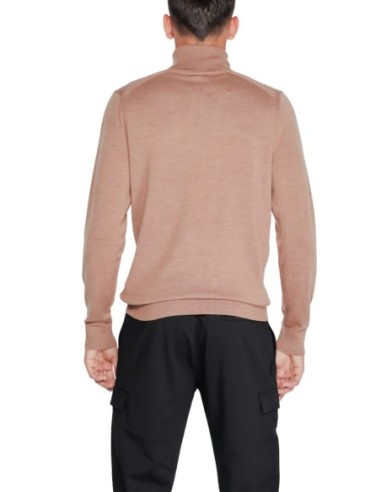 Calvin Klein pull homme laine beige col montant