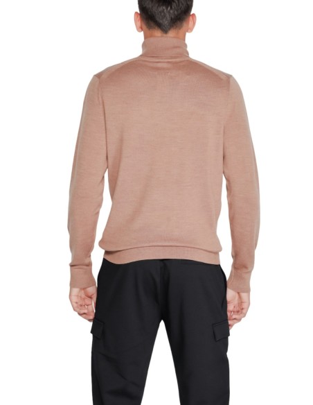Calvin Klein pull homme laine beige col montant