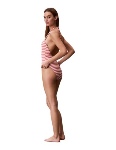Calvin Klein Jeans maillot une pièce plunge orange rayé