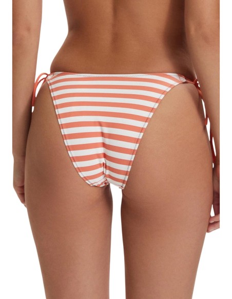 Calvin Klein Jeans bas de bikini orange rayé à nouer
