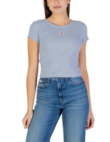 Calvin Klein Jeans t-shirt femme bleu coton stretch