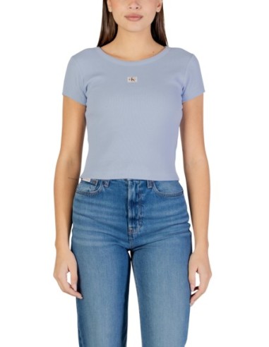 Calvin Klein Jeans t-shirt femme bleu coton stretch