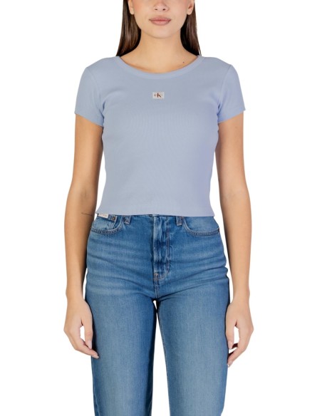 Calvin Klein Jeans t-shirt femme bleu coton stretch