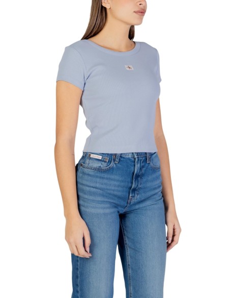 Calvin Klein Jeans t-shirt femme bleu coton stretch