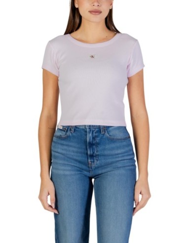 Calvin Klein Jeans t-shirt femme rose coton stretch