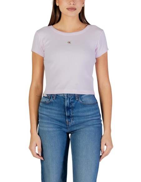 Calvin Klein Jeans t-shirt femme rose coton stretch