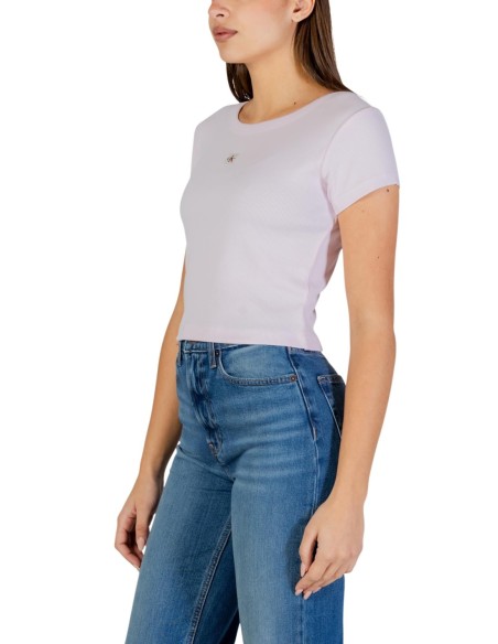 Calvin Klein Jeans t-shirt femme rose coton stretch