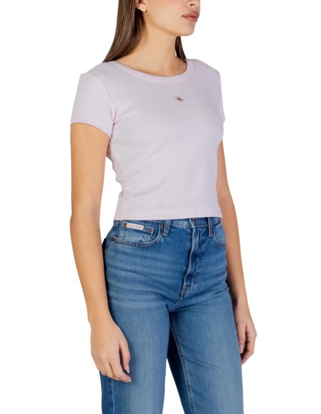 Calvin Klein Jeans t-shirt femme rose coton stretch