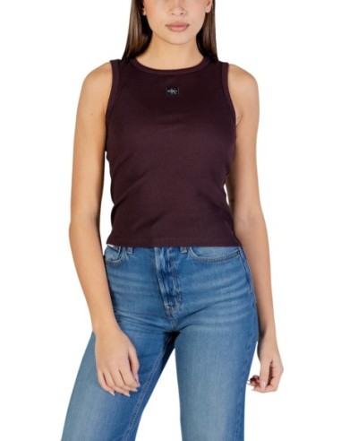 Calvin Klein Jeans top femme marron coton stretch